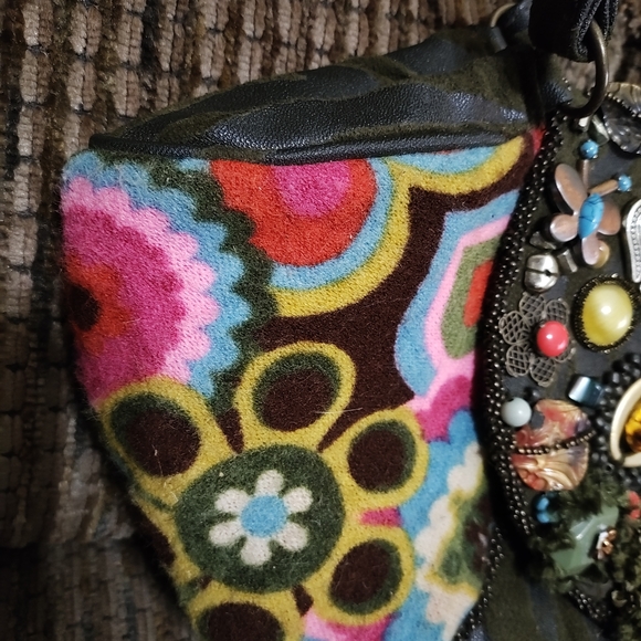 Vintage Mary Frances Beaded Bag Purse Heart Stones Peace Boho Clean Gorgeous - Picture 3 of 14